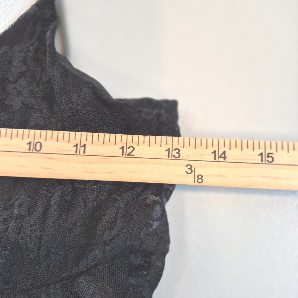 Just Polly Black Lace Handkerchief Hem Cami Top L Whimsigoth Y2K Babydoll Goth - Picture 8 of 9